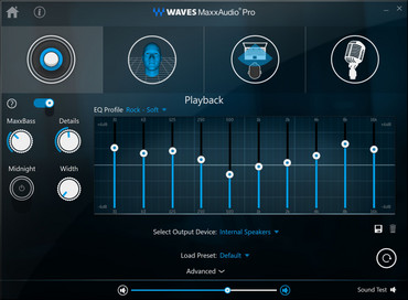 Waves MaxxAudio Pro with configurable equalizer