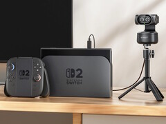 The Emeet Pixy dual-camera 4K webcam automatically tracks Nintendo Switch 2 gamers as they move about the room. (Image source: Emeet)