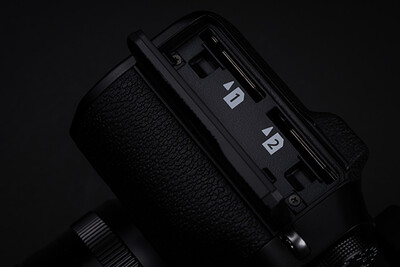 Fujifilm's X-T5 substances dual SD card slots with quick be taught and write speeds, decreasing wait times after burst taking pictures during the 43-image buffer. (Image supply: Fujifilm)