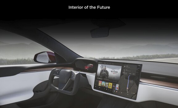 The interior of the future, maybe, but not the steering interface of the future, apparently. (Image source: Tesla)
