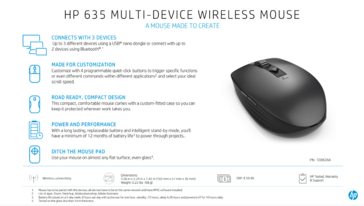 HP 635 Multi-Device Wireless Mouse Specifications (image via HP)