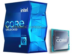 Box for the i9-11900K and new Intel Core logo on chip. (Image source: VideoCardz/PCGamesN - edited)