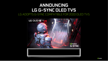 LG has new G-Sync compatible OLED TVs on display. (Source: NVIDIA)