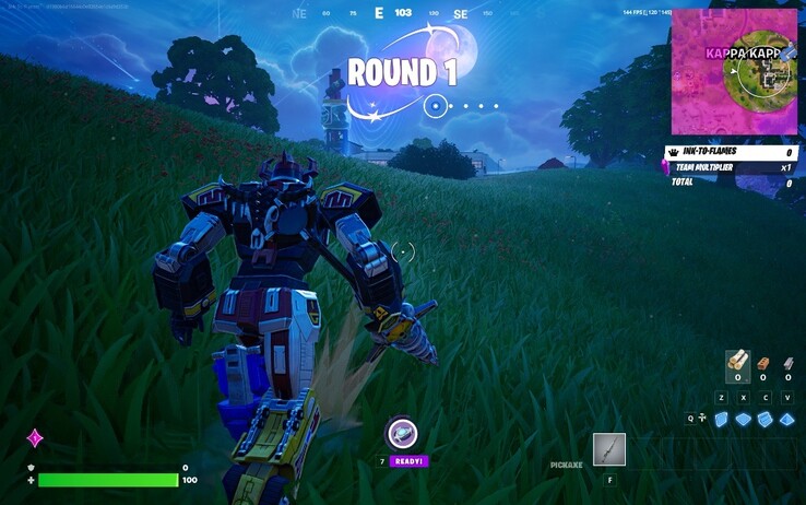 During this test, I managed to nail 144FPS, while playing Fortnite. (Image source: Darryl Linington - Notebookcheck)