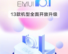 Huawei has confirmed that up to 13 devices are now eligible for EMUI 10.1. (Image source: Huawei via ITHome)