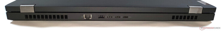 Rear: Ethernet, slim-tip charging port, 2x Thunderbolt 4, USB-C 3.2 Gen 2