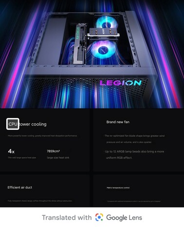 Cooling system of 2024 Legion Blade 7000K (Image source: Lenovo)
