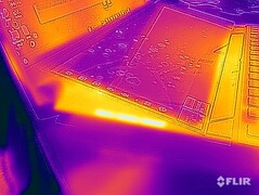 Surface temperatures stress test (base unit underneath ScreenPad)