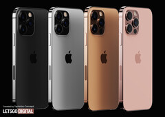 Just like the iPhone 12 Pro, the iPhone 13 Pro will supposedly be released in four different colors (Image: Letsgodigital)