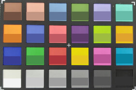 ColorChecker colors. Reference color in the bottom half of each square.