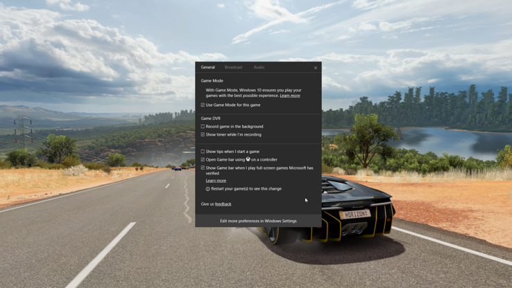 The Game Mode settings window. (Source: Windows Blog)