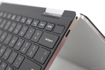Fingerprint-enabled Power button with the same dark gray carbon composite rests that have defined the XPS series