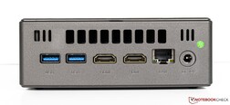 Rear side: 2x USB 3.0, 2x HDMI, GBit LAN, mains connector