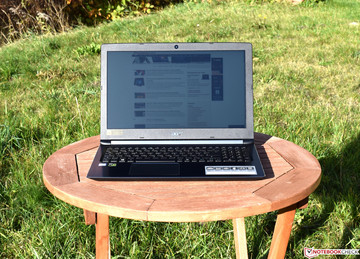 The Acer Aspire 7 A715 in the sun