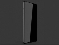 The leaked render of the BlackBerry &quot;Ghost&quot; phone without the usual mechanical keyboard. (Source: Evan Blass)