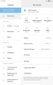 Xiaomi Mi Pad 4 (LTE) Device information