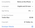 Twitter Blue, a paid tier of Twitter, may be on the way. (Image via Jane Manchun Wong on Twitter)