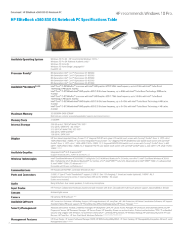 HP EliteBook x360 830 G5 specifications (Source: HP)