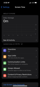 Screen Time has a lot of options to choose from. (Image via own iPhone 13, iOS 15)
