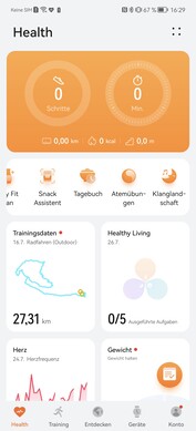 The Health app provides an overview of the collected data.