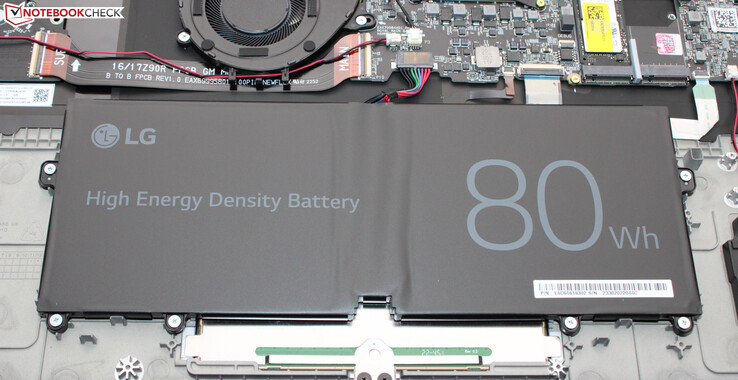 The battery offers a capacity of 80 Wh.