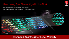 Silver lining printing allows for impactful RGB lighting in the dark. (Image Source: MSI)