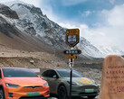 Model X and Model Y at Mt Everest base camp (image: Tesla)