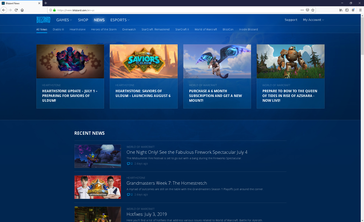 We use the Blizzard Battle.net news homepage for our example of a mostly dark web page