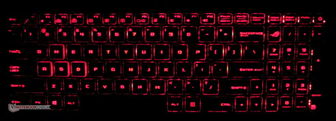 Red Keyboard backlighting.
