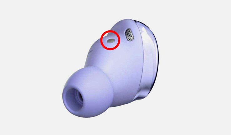 The metal charging pin on the Galaxy Buds Pro sit against skin when wearing them. (Image source: Samsung