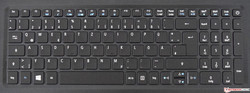 Keyboard of the Acer Aspire 7 A715