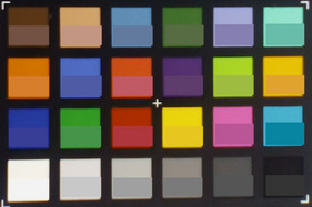 Photographed ColorChecker reference: The lower half of each square contains the original color.