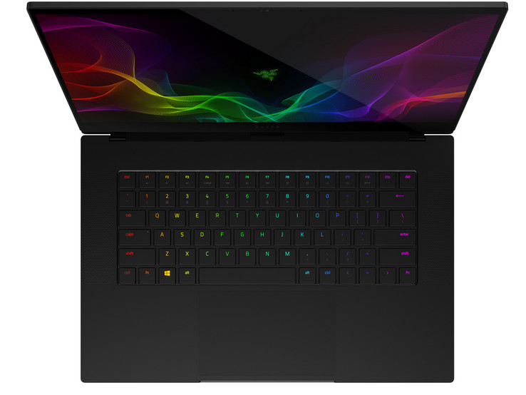 The Razer Chroma keyboard backlight can be adjusted based on activity.