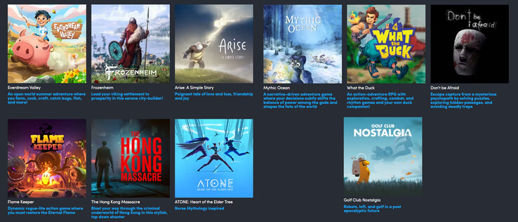 All the games included in the Indie Roulette Humble Bundle (Image source: Humble Bundle)