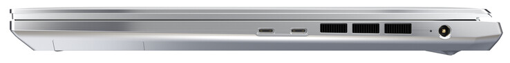 Right: Thunderbolt 4 (USB-C, DisplayPort), Thunderbolt 4 (USB-C, DisplayPort, Power Delivery), power supply