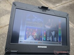 Outdoors on a cloudy day