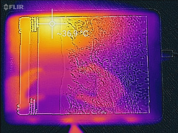Samsung Galaxy Tab S3 thermal image under load with a Flir thermal camera
