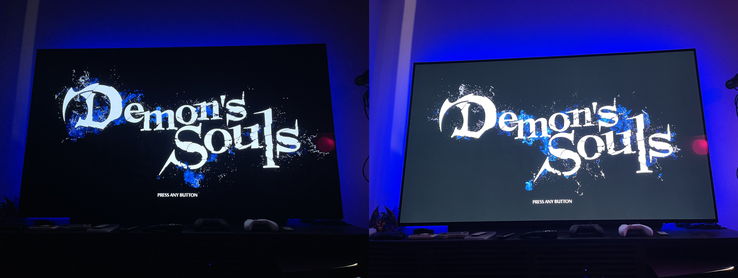Demon's Souls with HDR enabled and with SDR enabled, from left to right. (Image source: Tim Rogers)