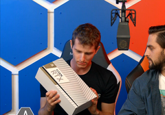 The NVIDIA RTX Titan&#039;s box as teased by Linus on the WAN show. (Source: LinusTechTips on YouTube)