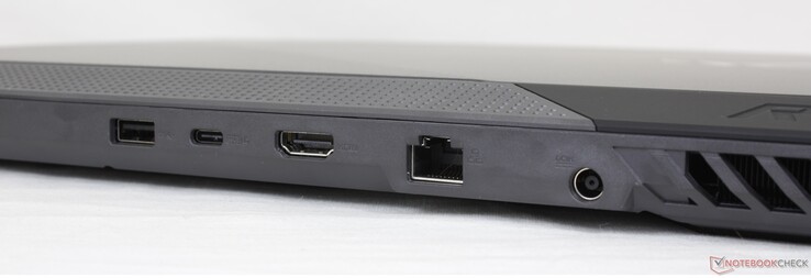 Rear: USB-A 3.2 Gen. 1, USB-C 3.2 Gen. 2 w/ DisplayPort + Power Delivery + G-Sync, HDMI 2.0b, Gigabit RJ-45, AC adapter