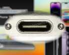 The real-world Apple iPhone 15 Pro shot has seemingly confirmed that a USB-C Port has been included. (Image source: 9To5Mac & @URedditor - edited)
