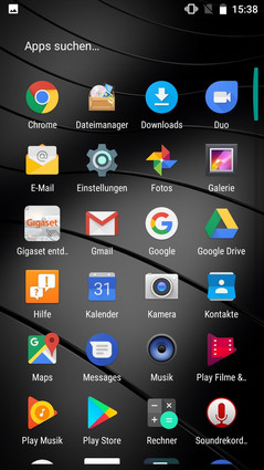 App Drawer with a list of preinstalled Google Apps among others