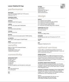 Lenovo ThinkPad X13 Yoga specifications