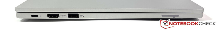 Left side: USB-C (Thunderbolt 4, DisplayPort Alt 1.4, charging), HDMI 2.0b, USB-A (3.2 Gen.2)