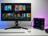 Framework Desktop PC running Bazzite OS connected to a monitor showing a Steam gaming interface, resembling a console setup. (Image source: ETA Prime)