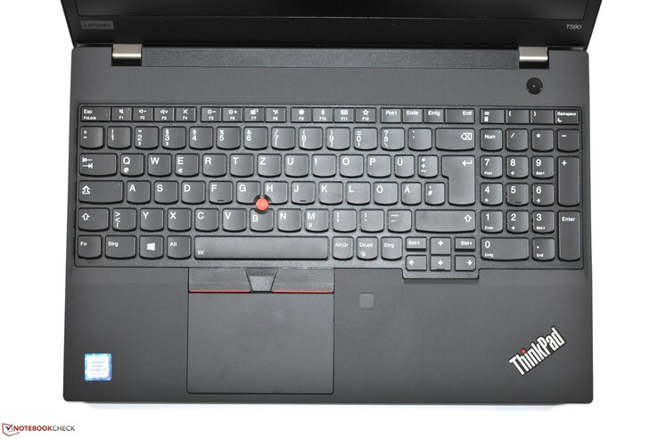 Keyboard area (picture of ThinkPad T590)