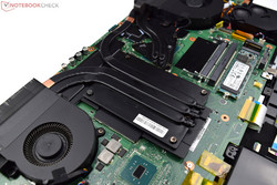 The Nvidia GeForce GTX 1080 (Laptop) is located underneath a large cooling unit.