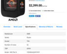 The AMD Ryzen Threadripper 2990X gets listed on CanadaComputers. (Source: Videocardz)