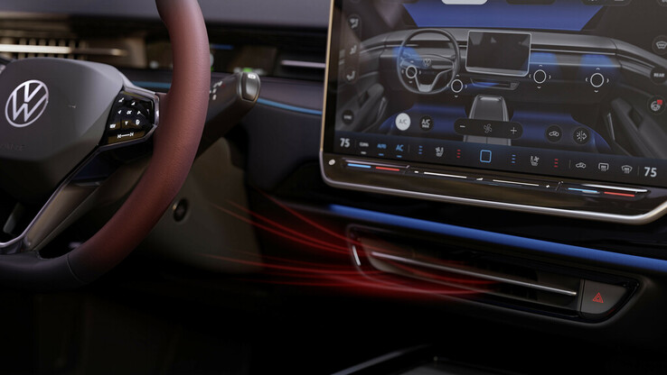 The Volkswagen intelligent air conditioning system for the new ID.7 EV. (Image source: Volkswagen)