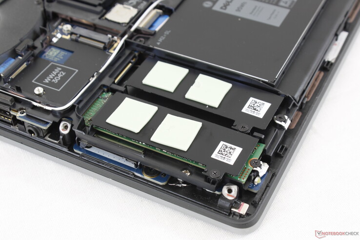 Two of the M.2 slots are under the bottom right palm rest. There are no internal 2.5-inch SATA III bays